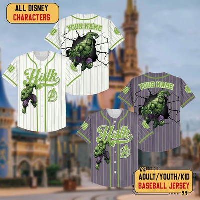 Personalized Marvel Hulk 2 Baseball Jersey Custom Marvel Avengers Baseball Shirt