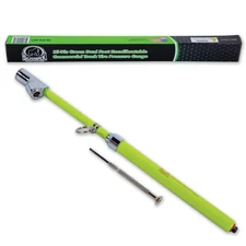 HI-VIZ Green Dual Foot Truck Tire Pressure Gauge, Recalibratable