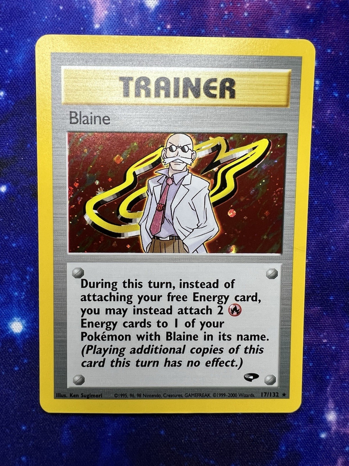 Pokemon Blaine Gym Challenge Trainer Card 17/132 Holo Excellent Condition