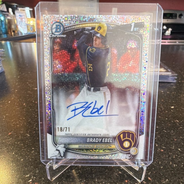 Topps 2025 Bowman Chrome Brady Ebel Sparkle Refractor Autograph /71 Brewers