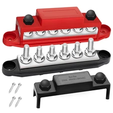 250A Bus Bar 12V Marine 1/4" Power Distribution Block Automotive Busbar Terminal