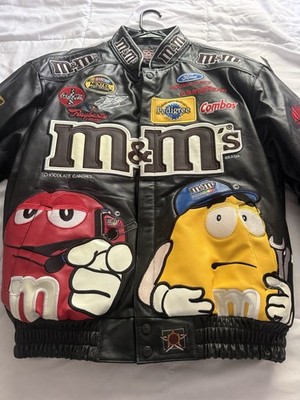 JH Design Leather M&Ms NASCAR Racing Jacket New With Tags ￼