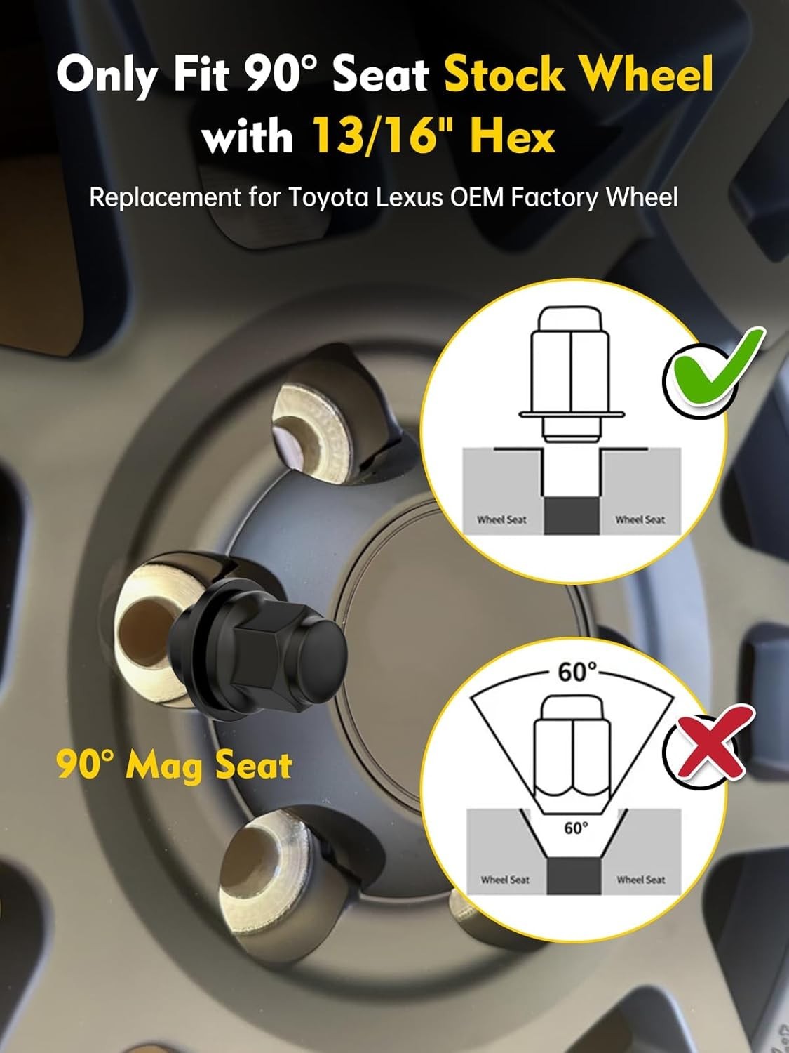 MIKKUPPA 20Pcs Black M12X1.25 Lug Nuts for Nissan Infiniti Factory Wheels