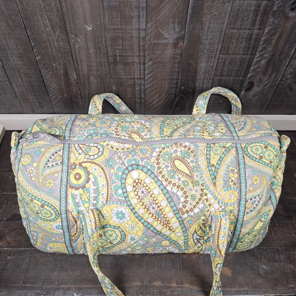 Bolso de Lona Vera Bradley Retirado Fin de Semana Limón Parfait Paisley Amarillo Turquesa Foto 2 de 4