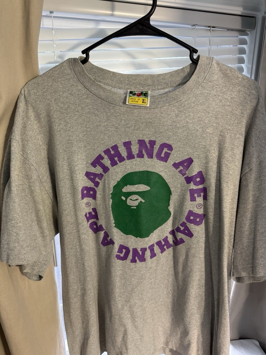 A Bathing Ape (BAPE) T Shirt - Grey/Purple, Size XL | eBay