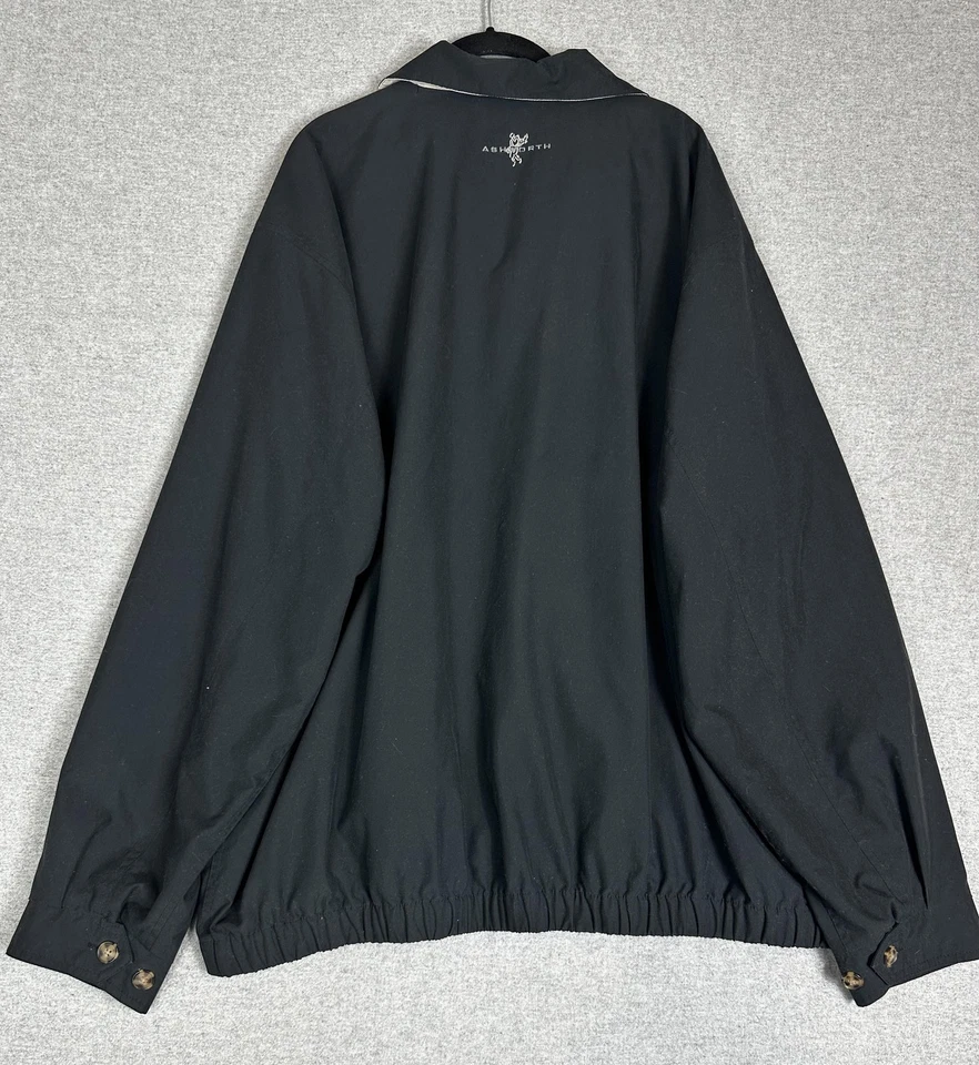 Jaqueta masculina Ashworth Weather Systems 2XL preta com zíper golfe resistente ao vento água - Imagem 4 de 4