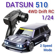 RC Drift Car 4WD Datsun 510 Wagon 1/24 JDM with Light 2.4G Radio Car Gift Racing