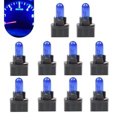 T5 Plug-in Bulb Instrument Light, 12V 1.2W 1500LM Quartz Glass 10 PCS Blue