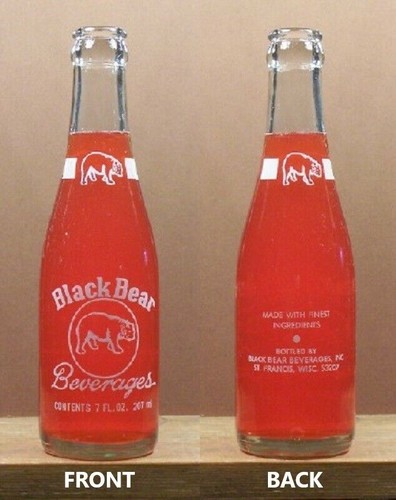 Black Bear Beverages ACL 7-ounce Empty Soda Pop Bottle St Francis Wisconsin 158