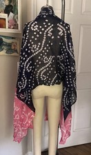 Blue PINK 100 Cotton Sari SAREE Dupatta Wrap Scarf Skirt ONE SIZE B169