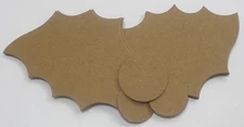 (6) HOLLY BERRIES & LEAVES - Chipboard Die Cuts - Bare Christmas Embellishments