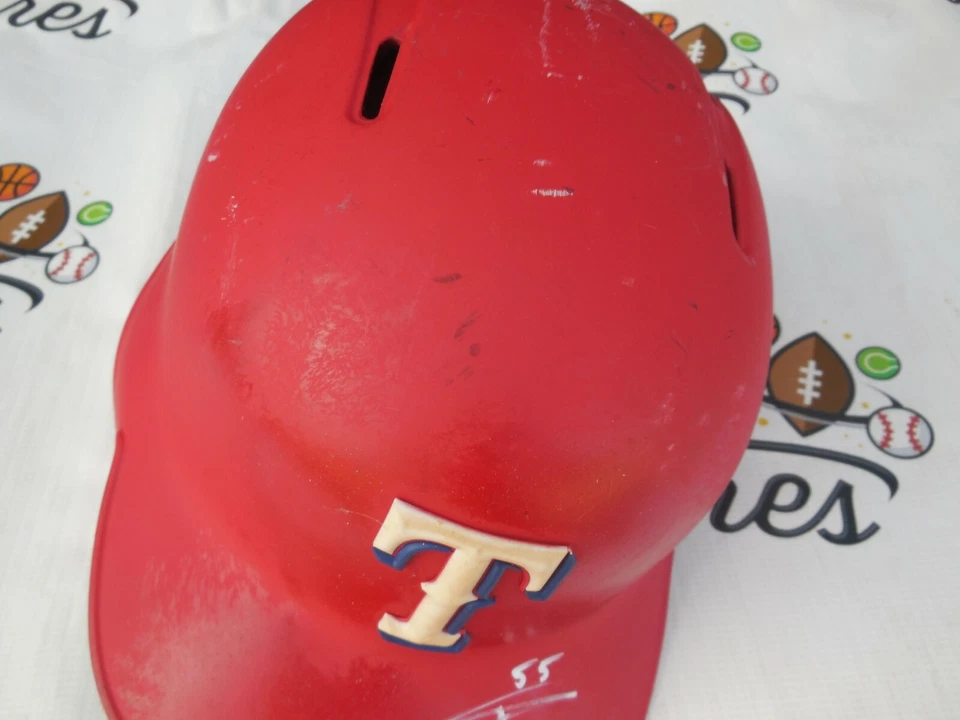 Willie Calhoun signed GAME USED Texas Rangers full size batting helmet JSA COA - Image 2 of 4