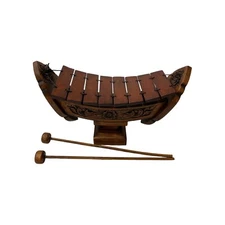 Thai Wooden Xylophone Natural 8 Bars (40cm) Carving wooden