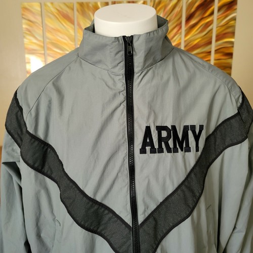 Army Windbreaker Jacket Mens Small Regular Skilcraft Nylon Gray Warm Up Jacket - Picture 3 of 10