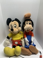 Vintage Disney Worlds Of Wonder Talking Mickey Mouse And Goofy 24" W/cord