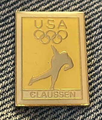 Speed Skating Olympic Pin ~ 1992 Albertville ~ USA Team Sponsor Oscar Mayer