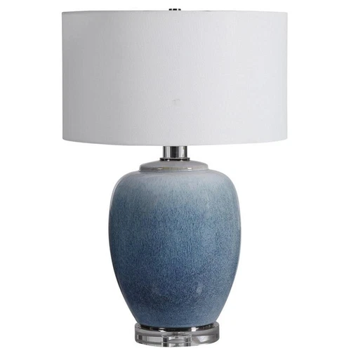 Uttermost Blue Waters Ceramic and Fabric Table Lamp in Light Blue/White - Picture 3 of 8