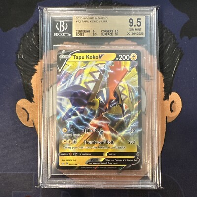 💎 BGS 9.5 GEM MINT 2020 Pokemon Sword and Shield TAPU KOKO V #72