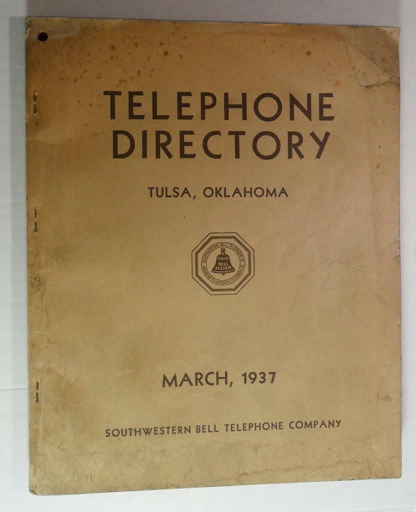 TULSA OKLAHOMA 1937 TELEPHONE DIRECTORY PHONE BOOK SOUTHWESTERN BELL eBay