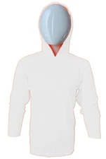 DRI-FIT Hoodie Long Sleeve T-Shirts, UPF 50+ Sun Protection Hooded WHITE
