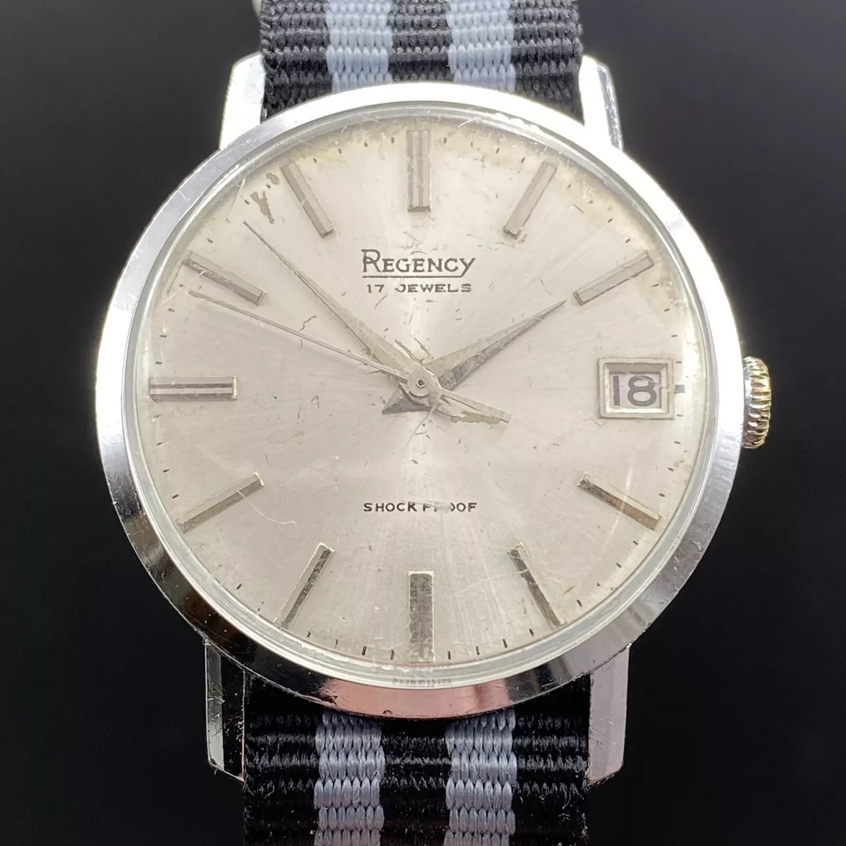 Vintage Regency Shock Proof Watch Mechanical Water Resistant 17 Jewels Foreign