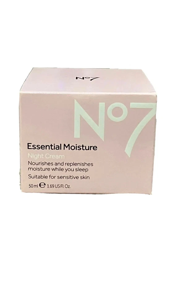 No7 Essential Moisture, Night Cream, Suitable for Sensitive Skin, 50ML, Original