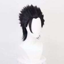 Anime Final Fantasy VII FF7 Zack Fair Cosplay Wig, Black Short Back Wig