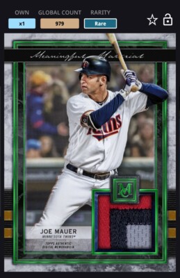 [DIGITAL CARD] Topps Bunt 20 JOE MAUER MUSEUM GREEN RELIC AWARD, MIN TWINS C HOF