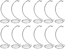 8 Inch Tall Bright Silver Chrome Ornament Display Stand Hanger Holder, Pk of 12