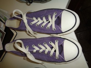 purple canvas sneakers