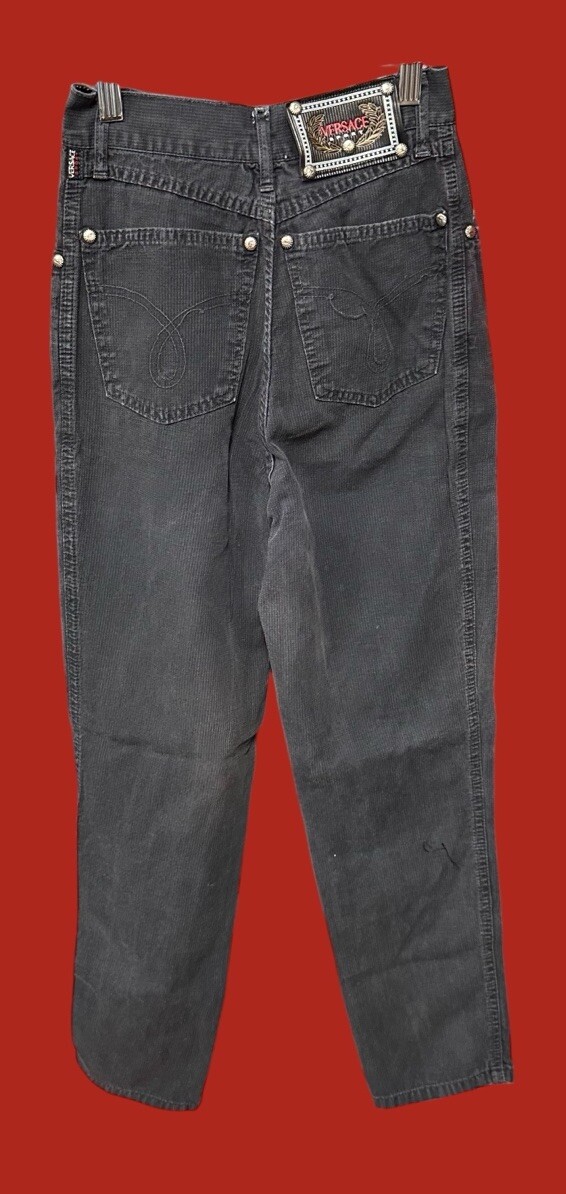 VERSACE ストレート パンツ 26 1990's Versace sport high waisted straight leg jeans Size 25 faded