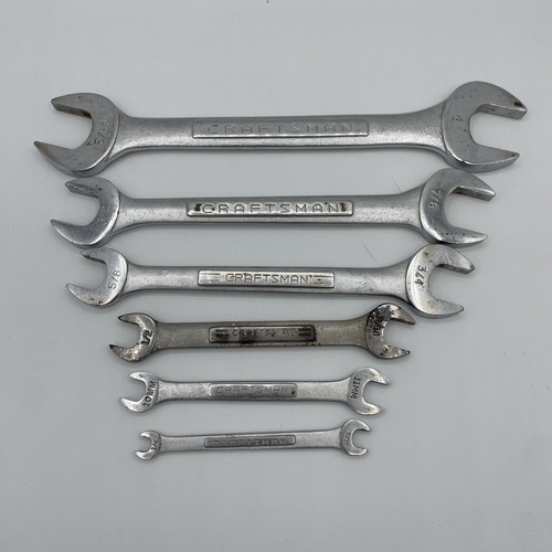 Craftsman USA 6 Pc. Set 12 Sizes Double Open End Wrenches V/VV Series 1/4" to 1"
