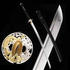 Black Katana 9260 Spring Steel Japanese Samurai Sword Full Tang Razor Sharp