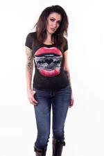 Lethal Angel Razor Lips Burn Out Punk Rockabilly Biker Gothic T Shirt LT20421