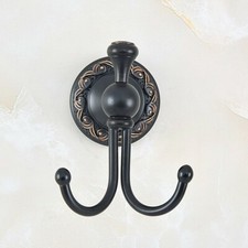 Oil Rubbed Bronze Bathroom Clothes Towel Hook  Hanger Double Robe Hooks zba456
