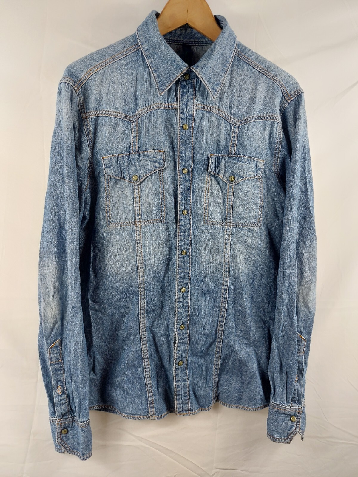 Benetton Jeans Womens Blue Denim Jacket Size L (073-00026)