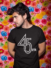 Mens 45 RPM Quality Cotton T-Shirt Music Record VINYL Northern Soul Turntable