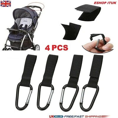 4x Buggy Clips Gurt Karabiner Kinderwagen Tasche Haken Kinderwagen Buggys Kinderwagen Lauflernwagen