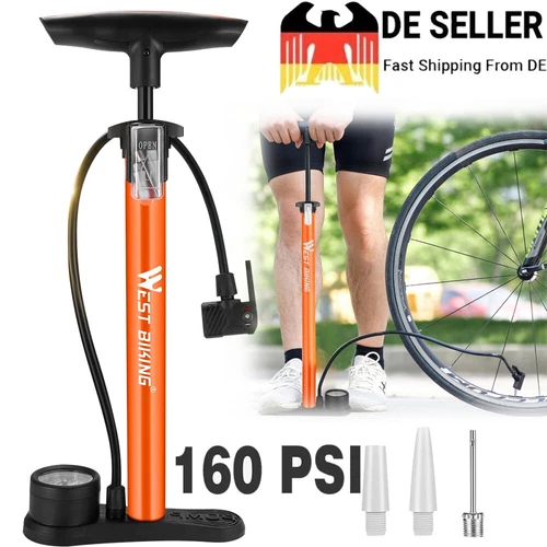 Fahrrad Profi Hochdruck Luftpumpe Standpumpe Manometer 11 Bar alle Ventile