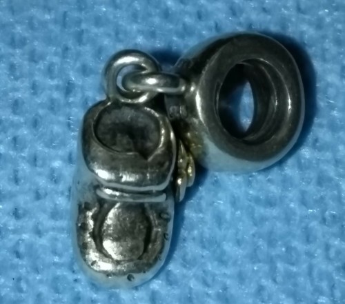 Authentic PANDORA Charm Girl Baby Bootie Charm 14K Sterling Silver 925 ALE - Picture 2 of 2