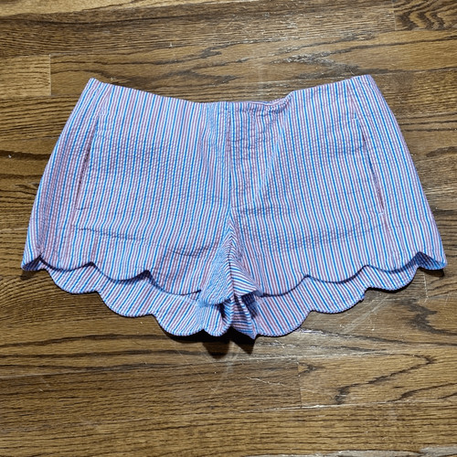 Lilly Pulitzer Seersucker Striped Scalloped Short