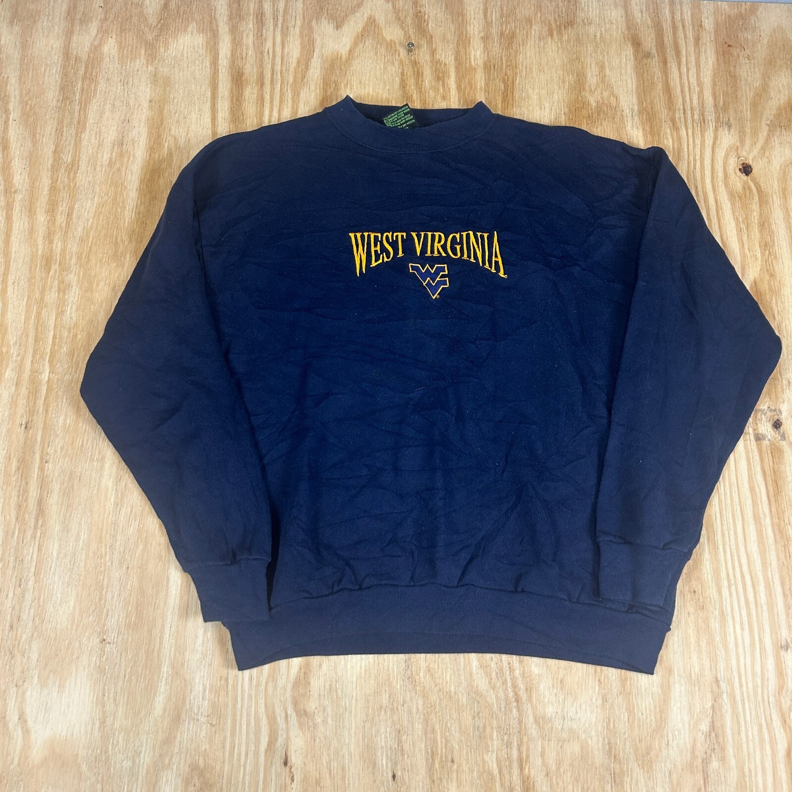 Y2K Vintage WVU Mountaineers Fan Sweatshirt Mens Large Blue NCAA Throwback