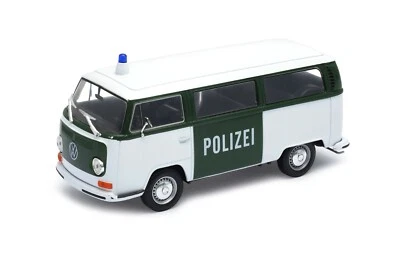 Volkswagen Combi Bus T2 Polizei - 1/24 Welly Diecast Voiture Miniature 22472GP - Photo 1/4