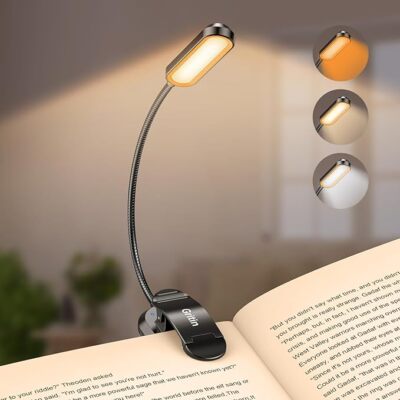 Gritin Leselampe Buch Klemme mit 11 LEDs LED Buchlampe USB C Wiederaufladbar