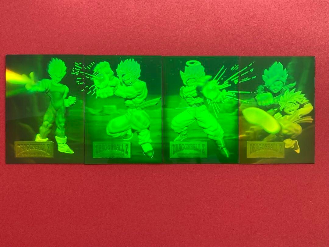 Dragon Ball Z Amada 3D Hologram Trading Card Set Of Four
