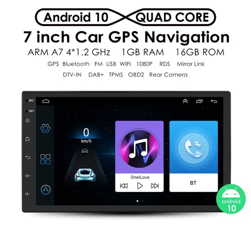 Single DIN 7" Touch Screen Android 10.1 Car Stereo Radio GPS WiFi Mirror Link - Picture 6 of 11