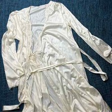 Vintage Vassarette Lace Nightgown Robe in Ivory Size Petite XS-M Wedding Bride