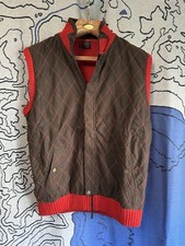 Paul  Shark - Vintage Wool Sweater VEST - Full Zip - LARGE - gray  Red