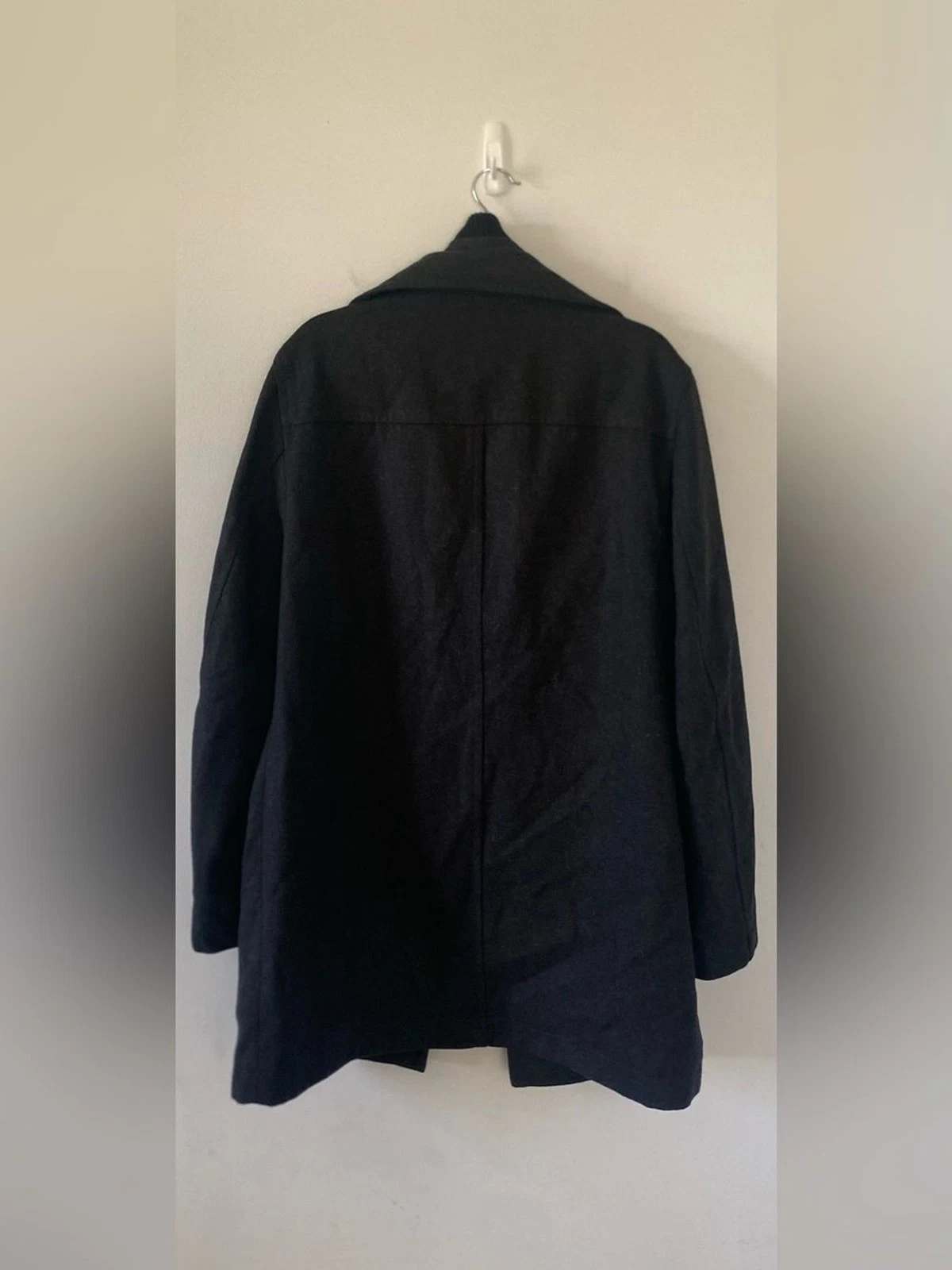 JF J. Ferrar Men's Black Wool Blend Car Coat Zip Bib Size XL Dark Academia NWOT - product detail image 6