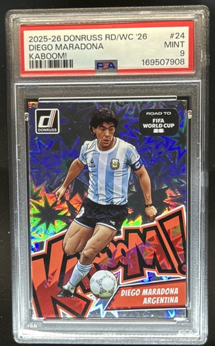 2025-26 Donruss Road to FIFA World Cup 26' Diego Maradona Kaboom #24 PSA 9